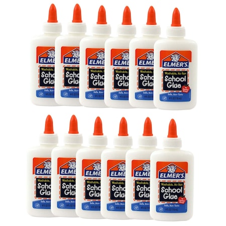 Elmers Elmers Washable School Glue, 4 oz. Bottle, PK12 BORE304